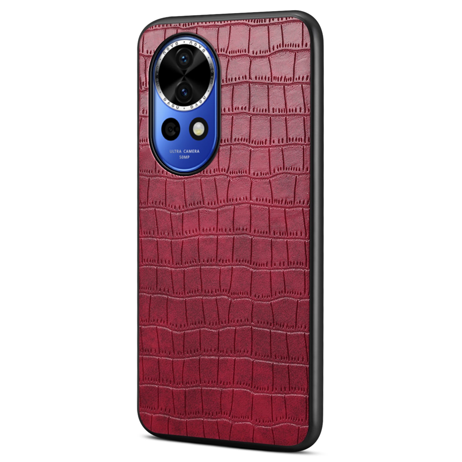 For Huawei nova 12 5G Case Crocodile Textured Leather Hybrid Shockproof Phone Cover