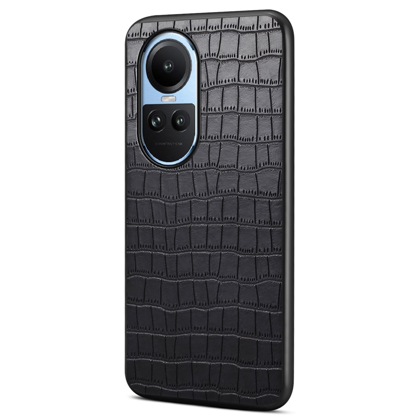 Back Cover for Oppo Reno10 5G (Global) / Reno10 Pro 5G (Global) PU Leather+PC+TPU Crocodile Texture Phone Case