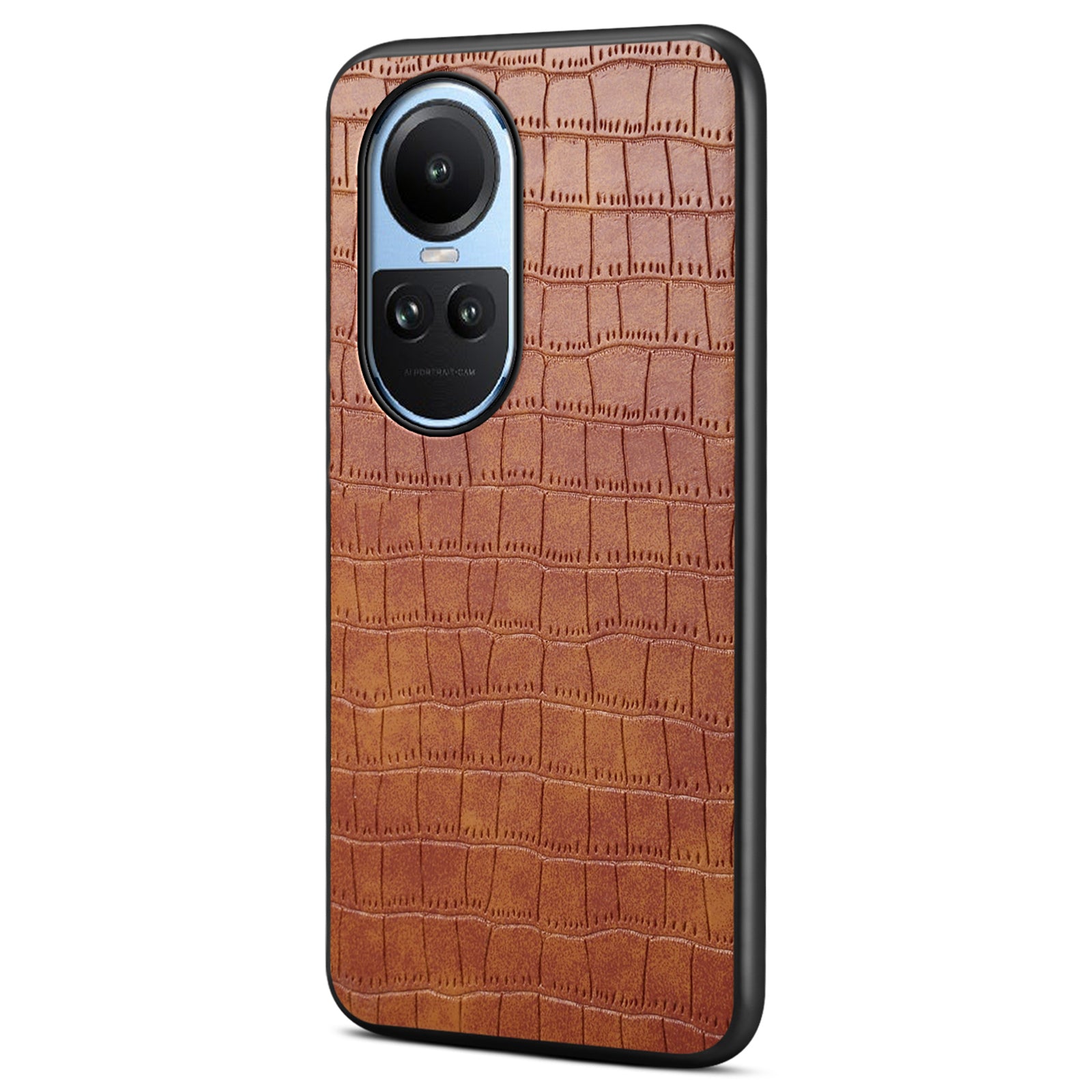 Back Cover for Oppo Reno10 5G (Global) / Reno10 Pro 5G (Global) PU Leather+PC+TPU Crocodile Texture Phone Case