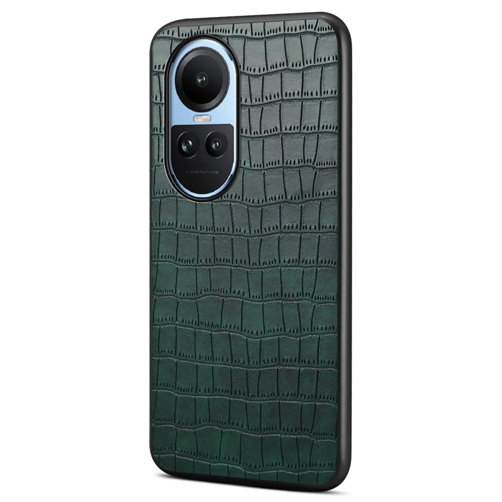Back Cover for Oppo Reno10 5G (Global) / Reno10 Pro 5G (Global) PU Leather+PC+TPU Crocodile Texture Phone Case
