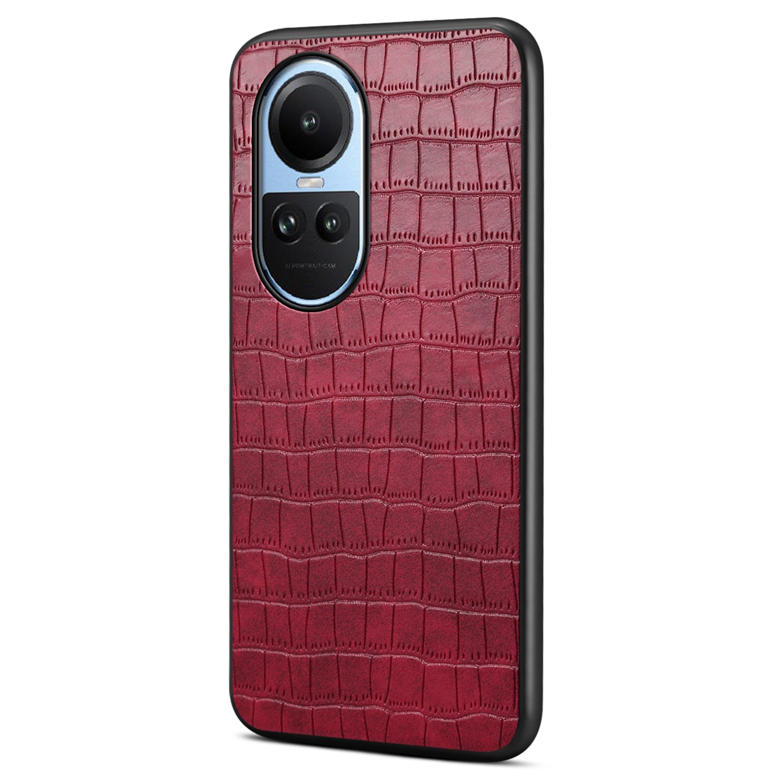 Back Cover for Oppo Reno10 5G (Global) / Reno10 Pro 5G (Global) PU Leather+PC+TPU Crocodile Texture Phone Case