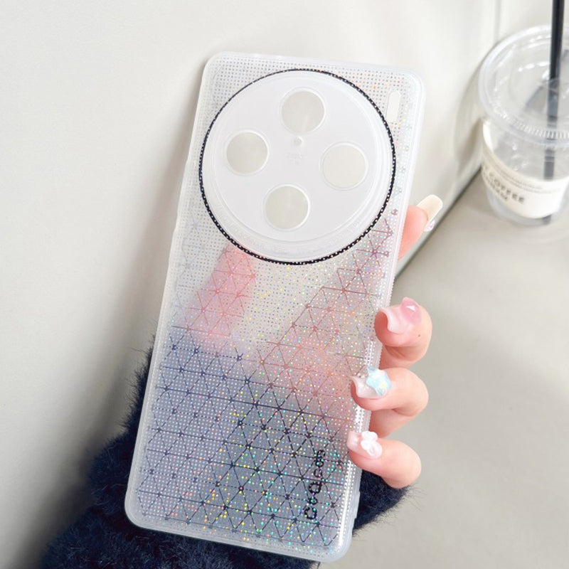Q.COO For vivo X100 Pro 5G Case Bling Aurora Series TPU Phone Back Cover