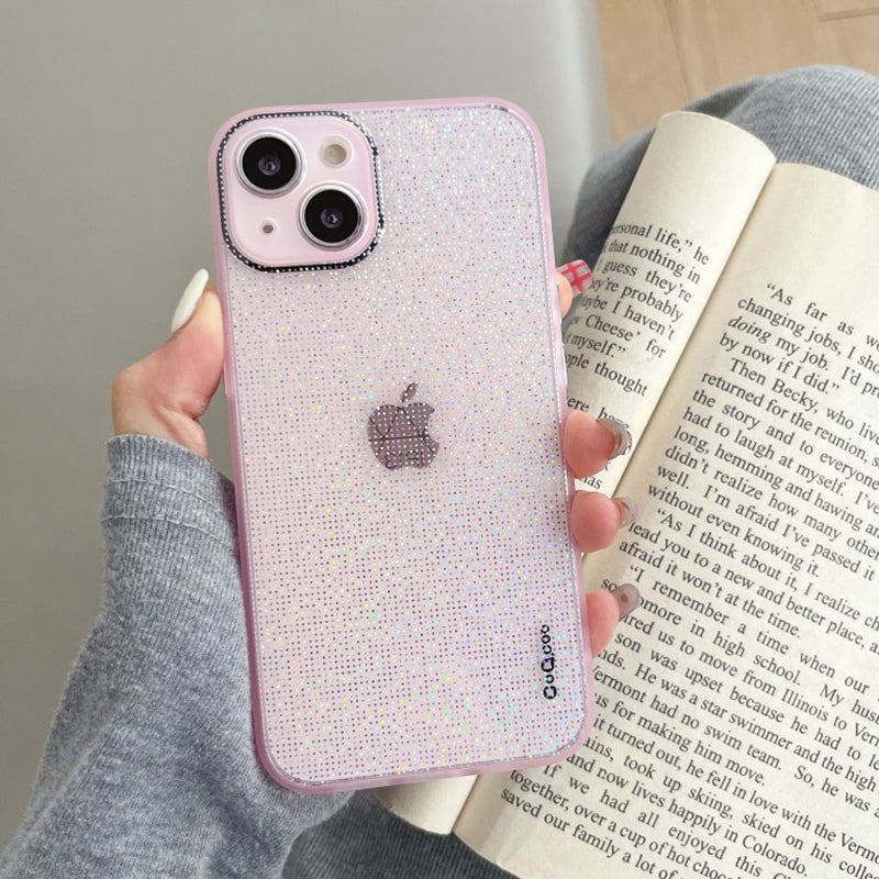 Q.COO For iPhone 13 TPU Case Aurora Effect Anti-slip Grip Phone Cover