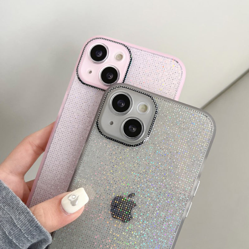 Q.COO For iPhone 13 TPU Case Aurora Effect Anti-slip Grip Phone Cover
