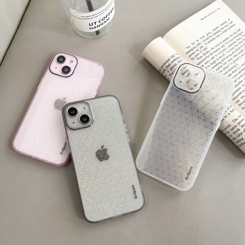 Q.COO For iPhone 13 TPU Case Aurora Effect Anti-slip Grip Phone Cover