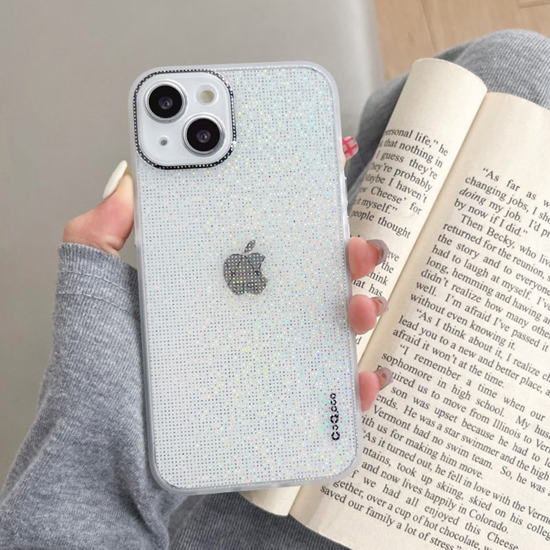 Q.COO For iPhone 13 TPU Case Aurora Effect Anti-slip Grip Phone Cover