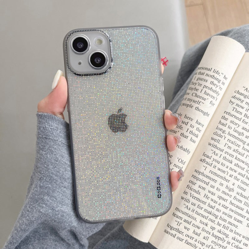 Q.COO For iPhone 13 TPU Case Aurora Effect Anti-slip Grip Phone Cover