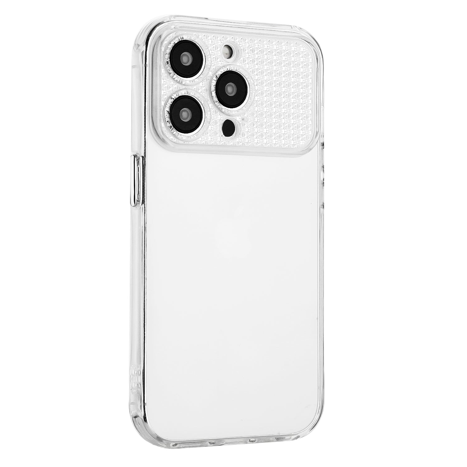 For iPhone 12 Pro Max 6.7 inch Cell Phone Case TPU Shockproof Rhinestone Decor Clear Cover
