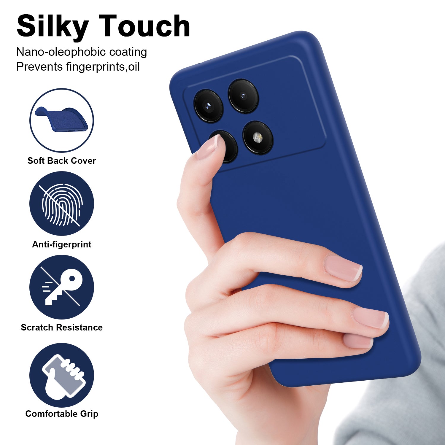 For Xiaomi Redmi K70E 5G / Poco X6 Pro 5G Case Silky Touch 2.2mm TPU Phone Back Cover