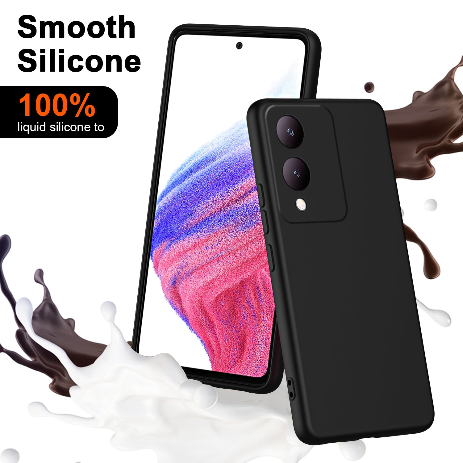 For vivo Y17s 4G Case Anti-scratch TPU Phone Cover 2.2mm Thickness