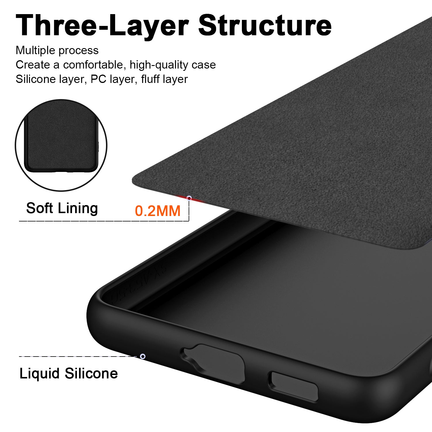 For vivo Y17s 4G Case Anti-scratch TPU Phone Cover 2.2mm Thickness