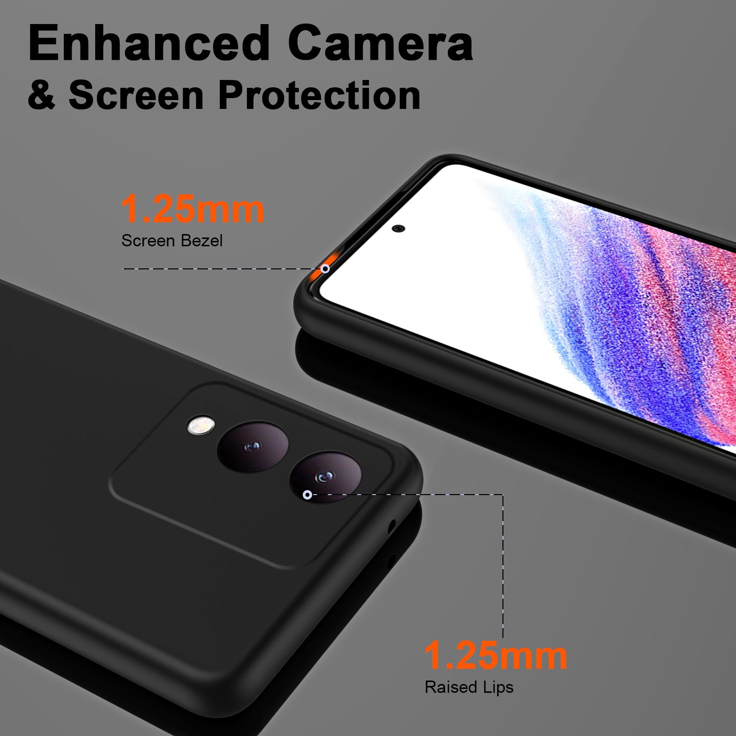 For vivo Y17s 4G Case Anti-scratch TPU Phone Cover 2.2mm Thickness