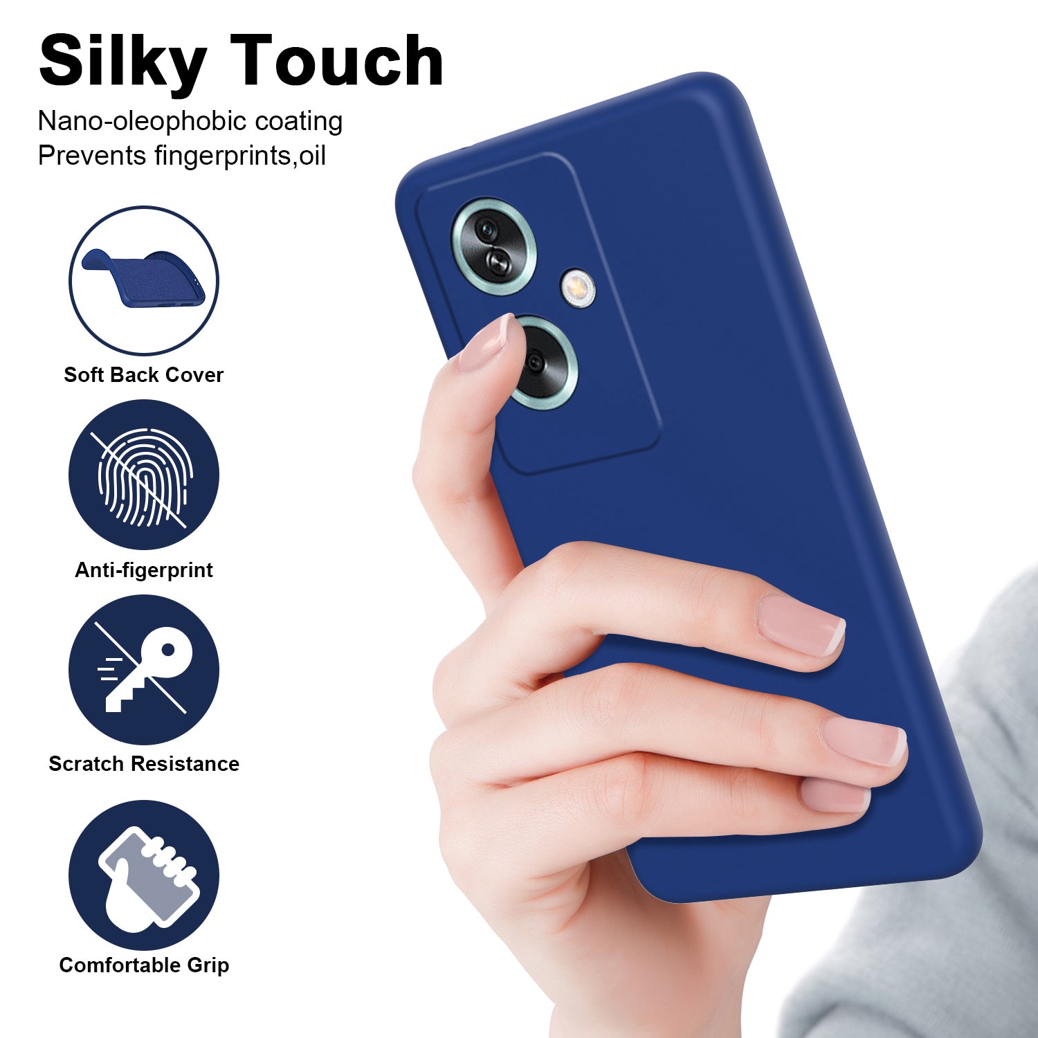For Oppo A79 5G / A2 5G Case 2.2mm Rubberized TPU Protective Phone Cover