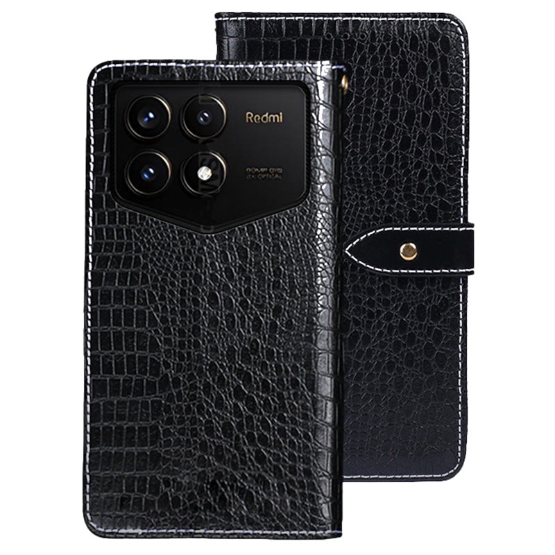 IDEWEI For Xiaomi Redmi K70 Pro Champion Edition Case Crocodile Texture PU Leather Stand Cover