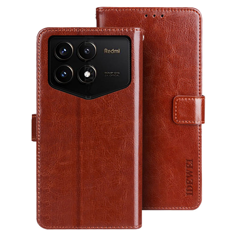 IDEWEI For Xiaomi Redmi K70 Pro Champion Edition Case Crazy Horse Texture Magnetic Phone Cover