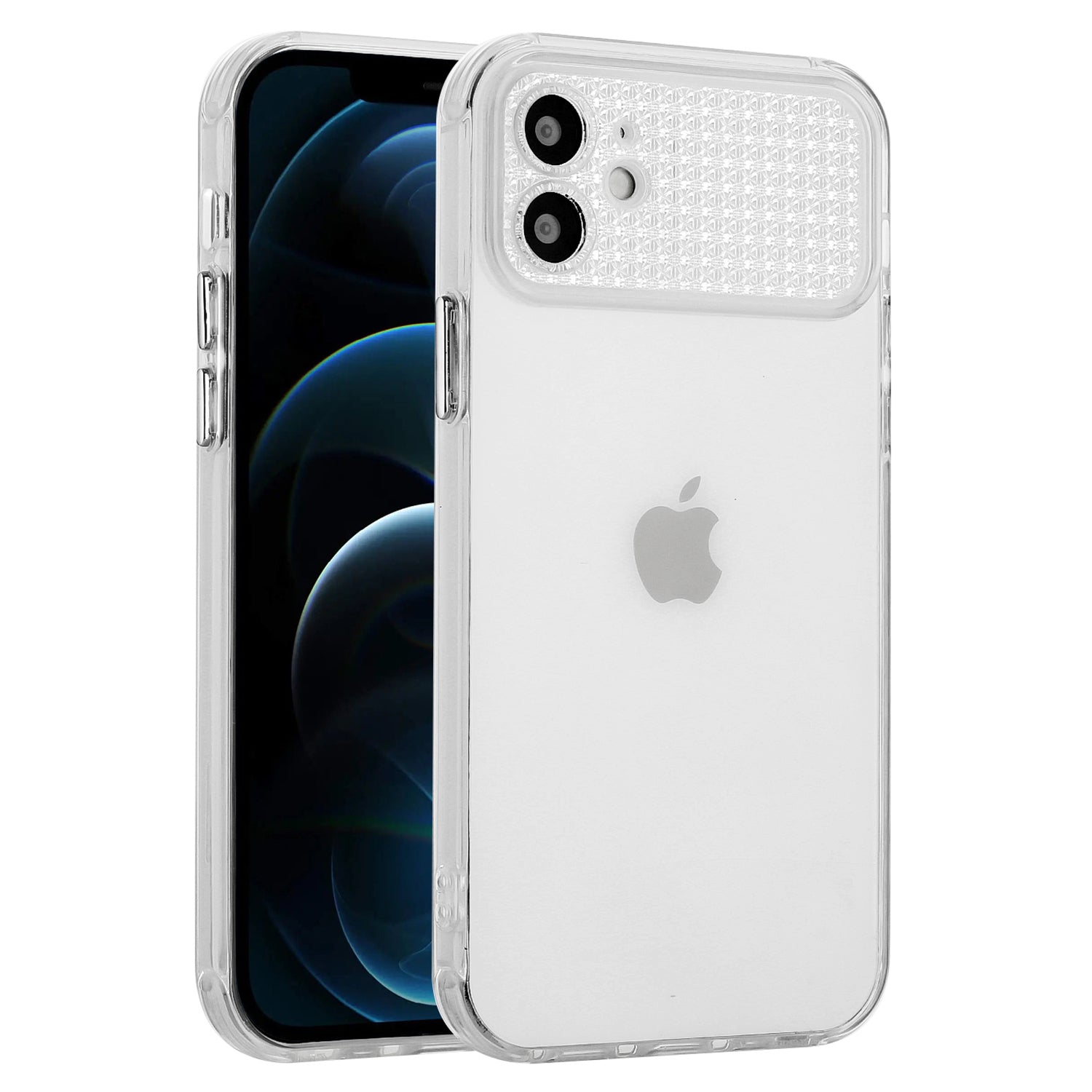 For iPhone 11 Case TPU Shock-Absorbent Rhinestone Decor Phone Cover