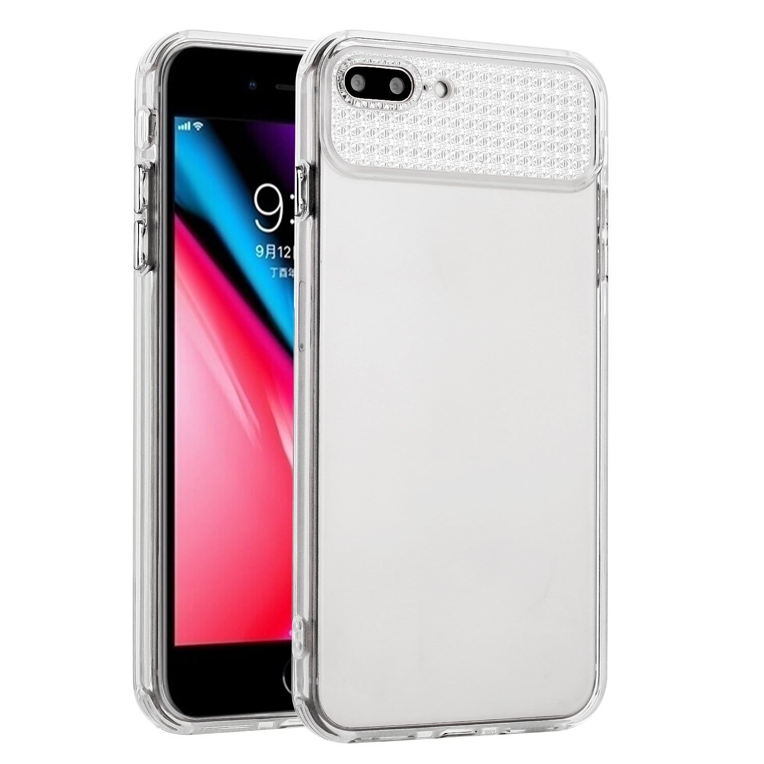 For iPhone 7 Plus 5.5 inch / 8 Plus 5.5 inch Case TPU Shiny Rhinestone Decor Clear Phone Protector