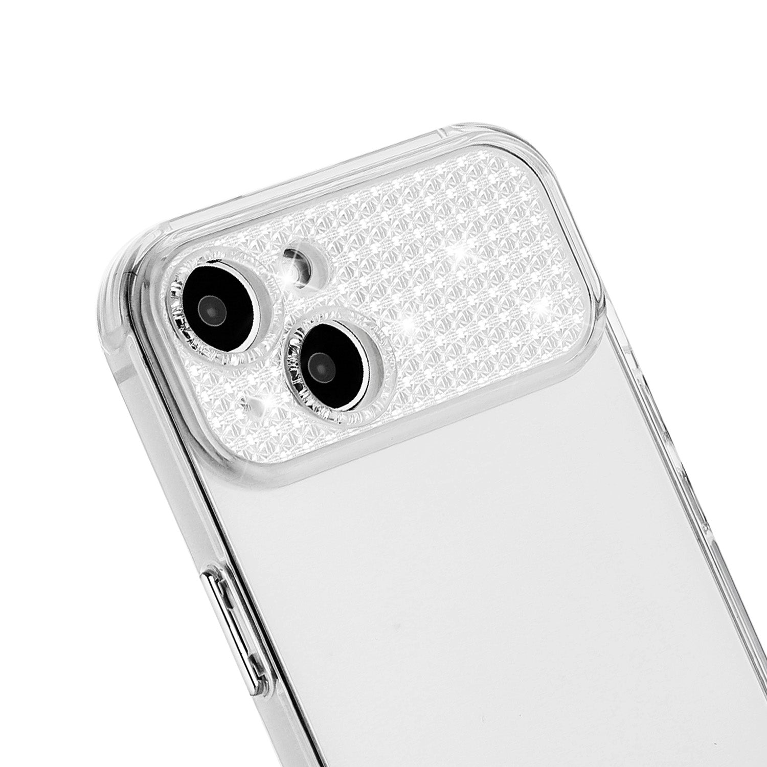 For iPhone 13 6.1 inch / 14 Cell Phone Case Clear TPU Shiny Rhinestone Decor Cover