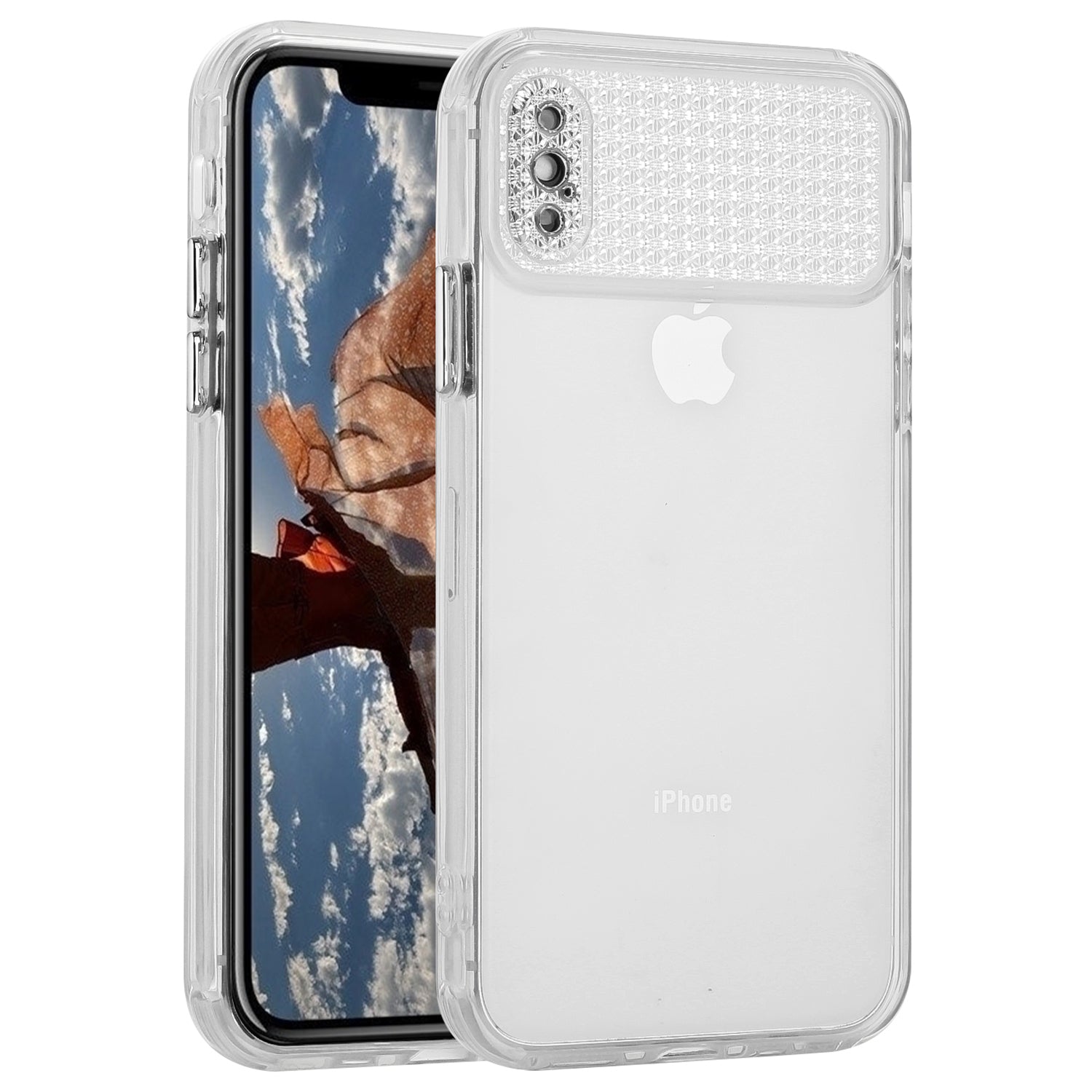 For iPhone X / XS 5.8 inch Cell Phone Cases Rhinestone Decor TPU Drop-proof Cover