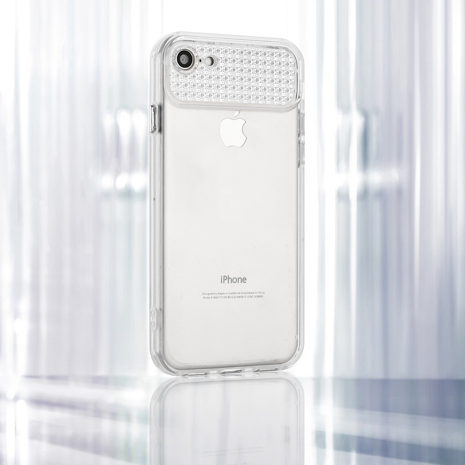 For iPhone 7 /  8 /  SE (2020) /  SE (2022) Clear Case TPU Drop-resistant Rhinestone Decor Mobile Phone Cover