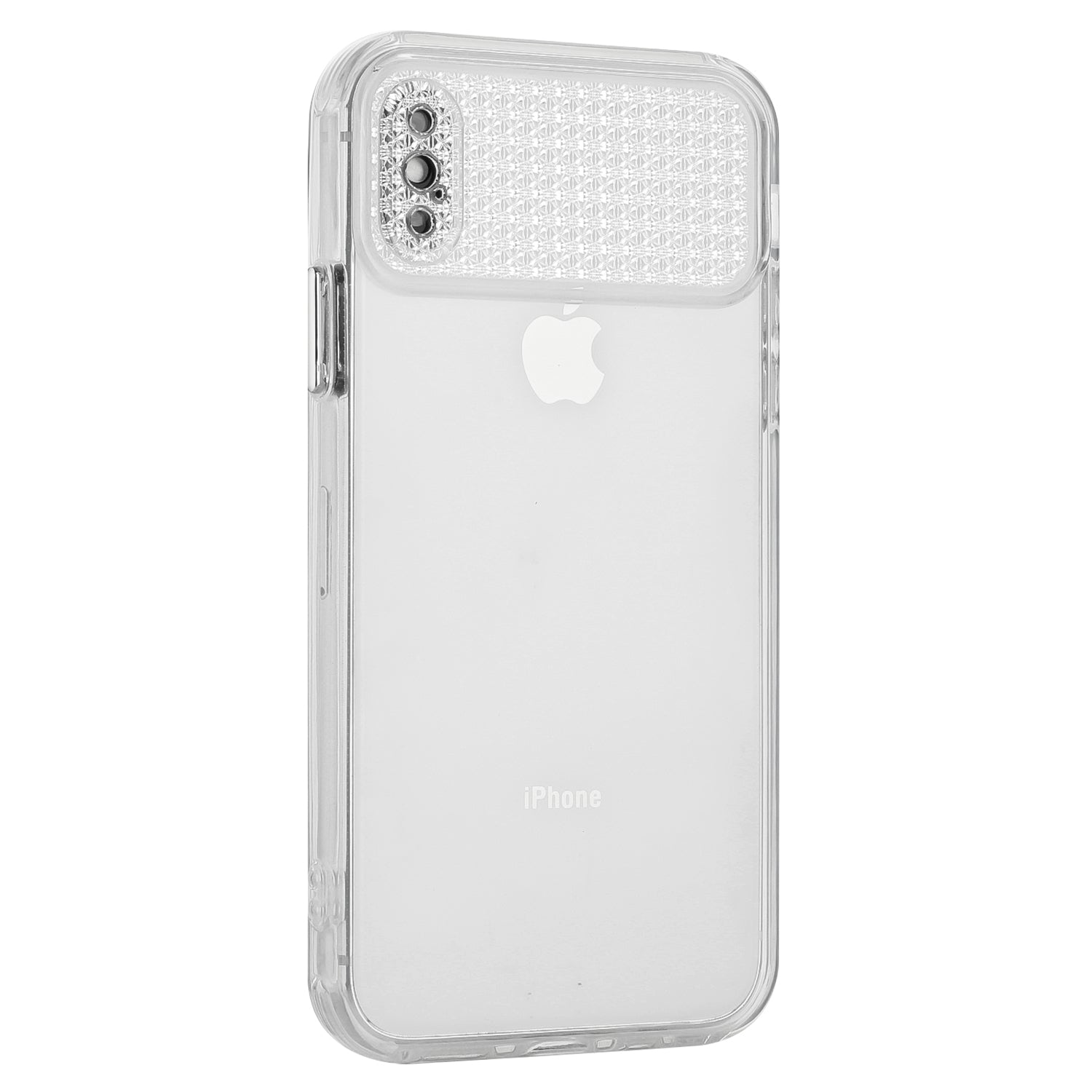 For iPhone XS Max 6.5 inch Clear Case Anti-fall TPU Rhinestone Decor Smart Phone Cover