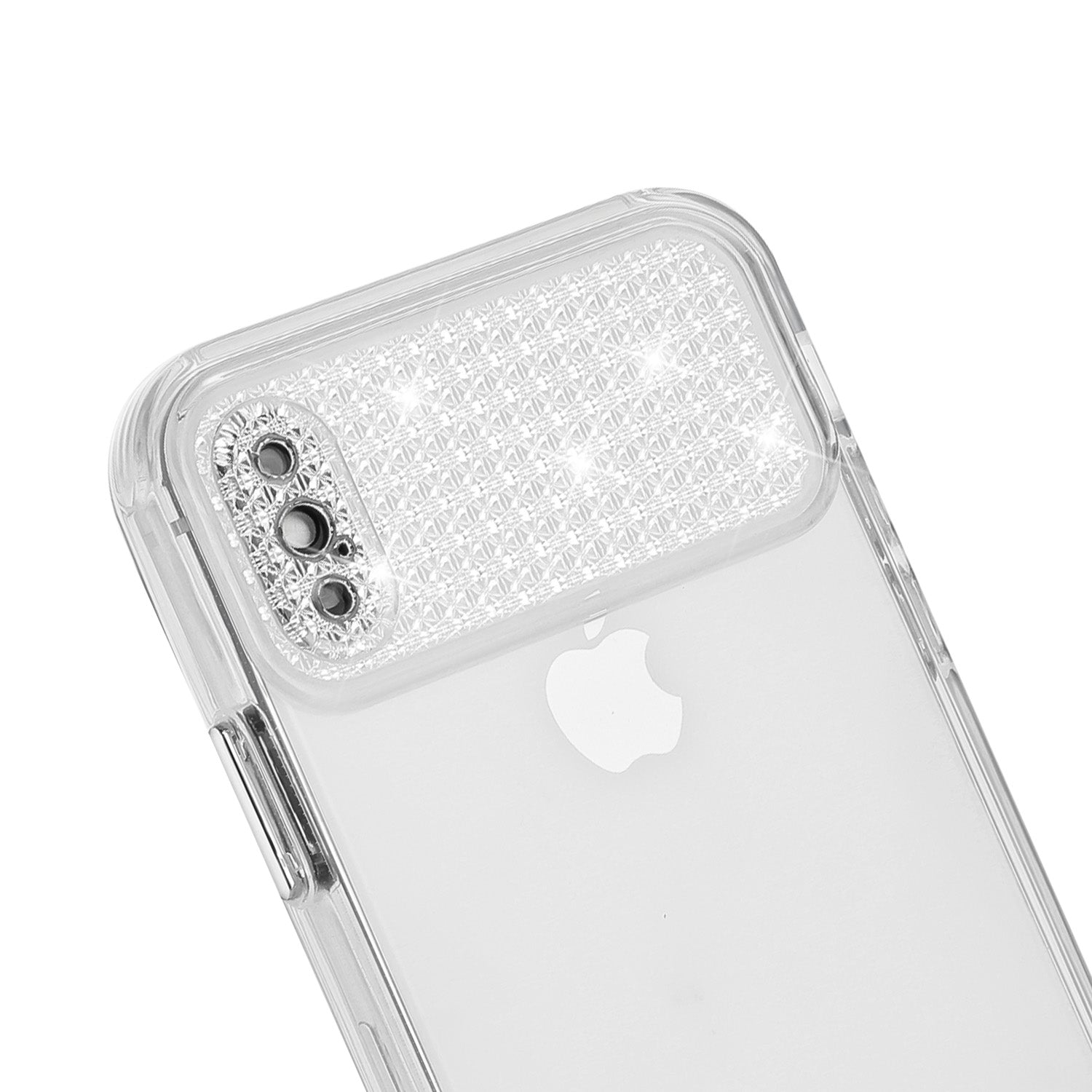For iPhone XS Max 6.5 inch Clear Case Anti-fall TPU Rhinestone Decor Smart Phone Cover