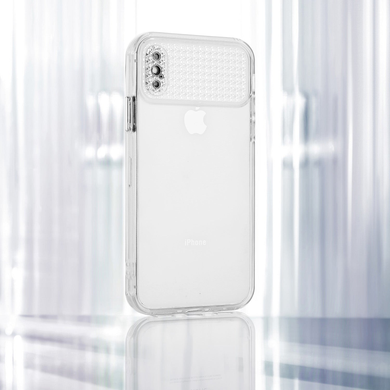 For iPhone XS Max 6.5 inch Clear Case Anti-fall TPU Rhinestone Decor Smart Phone Cover