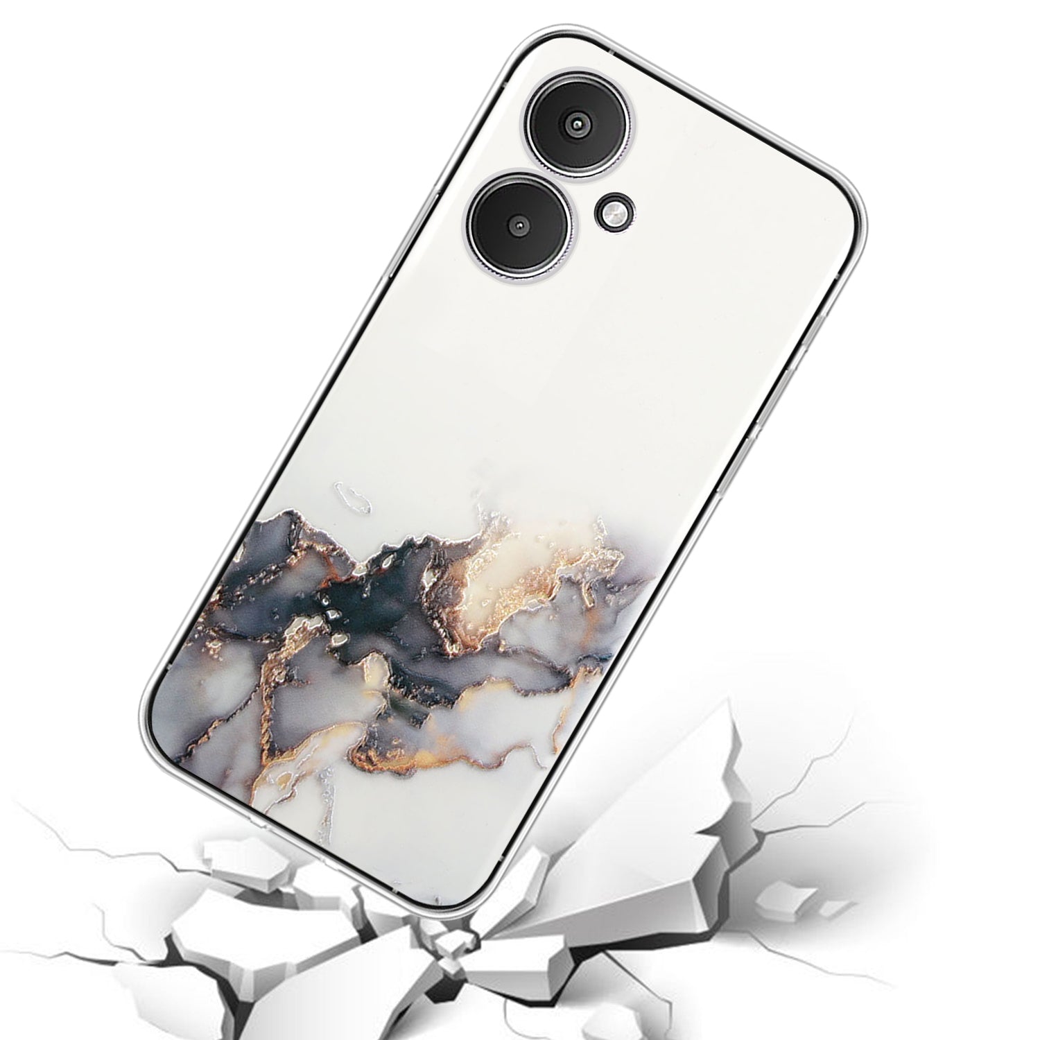 For Xiaomi Poco M6 5G / 13C 5G / 13R 5G Case Marble Pattern Embossing TPU Phone Cover