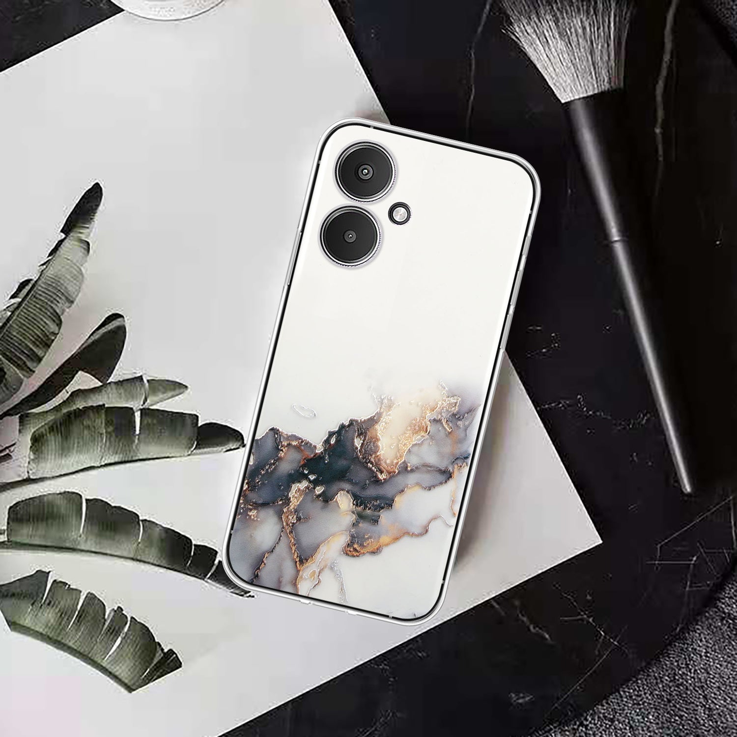 For Xiaomi Poco M6 5G / 13C 5G / 13R 5G Case Marble Pattern Embossing TPU Phone Cover