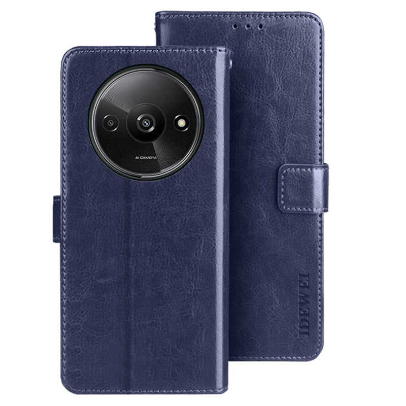 IDEWEI For Xiaomi Redmi A3 / Poco C61 4G Wallet Case Crazy Horse Texture Leather Stand Phone Cover