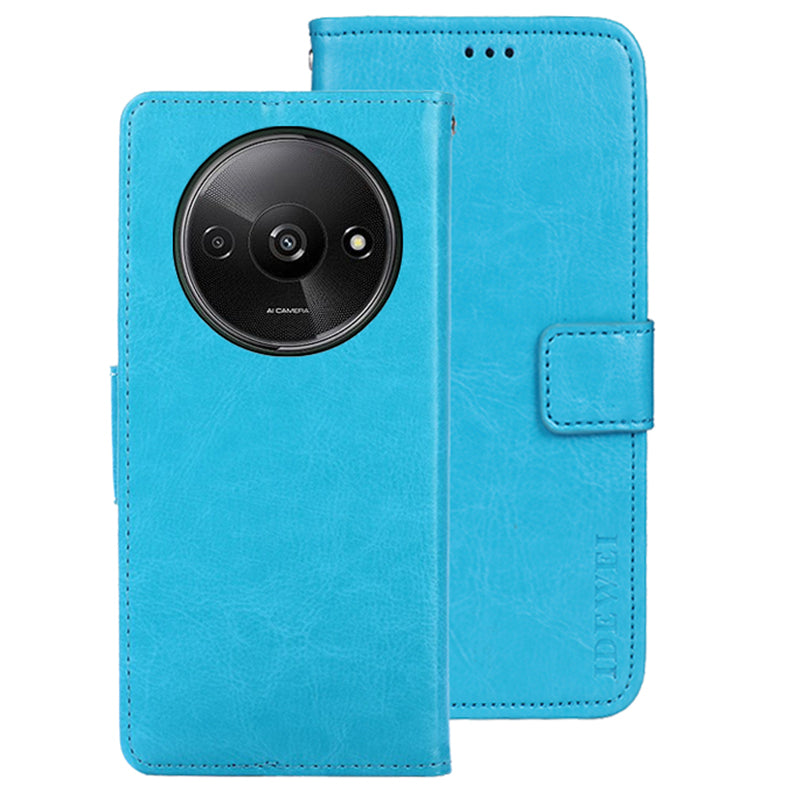 IDEWEI For Xiaomi Redmi A3 / Poco C61 4G Wallet Case Crazy Horse Texture Leather Stand Phone Cover