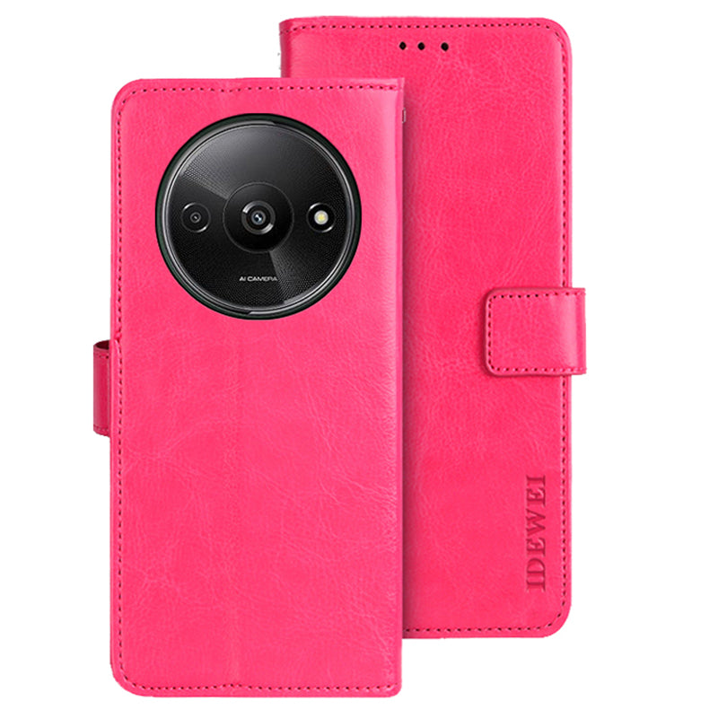 IDEWEI For Xiaomi Redmi A3 / Poco C61 4G Wallet Case Crazy Horse Texture Leather Stand Phone Cover