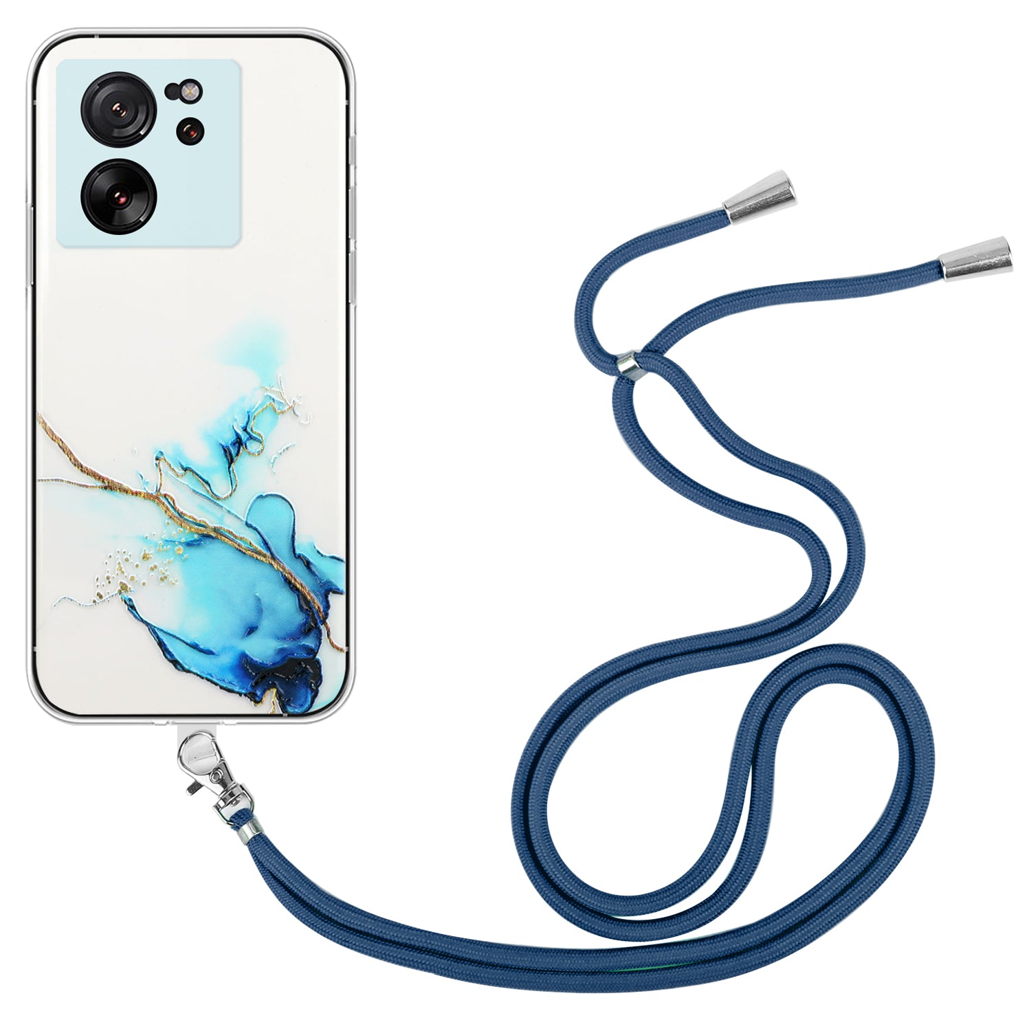 For Xiaomi Redmi K60 Ultra / 13T / 13T Pro Case Hollow Marble Pattern TPU Cell Phone Cover with Lanyard