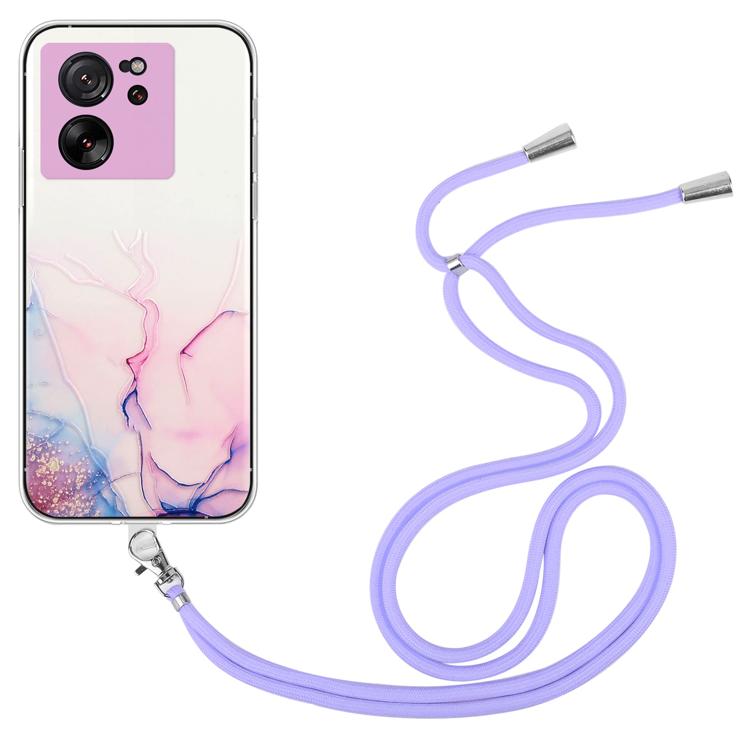 For Xiaomi Redmi K60 Ultra / 13T / 13T Pro Case Hollow Marble Pattern TPU Cell Phone Cover with Lanyard