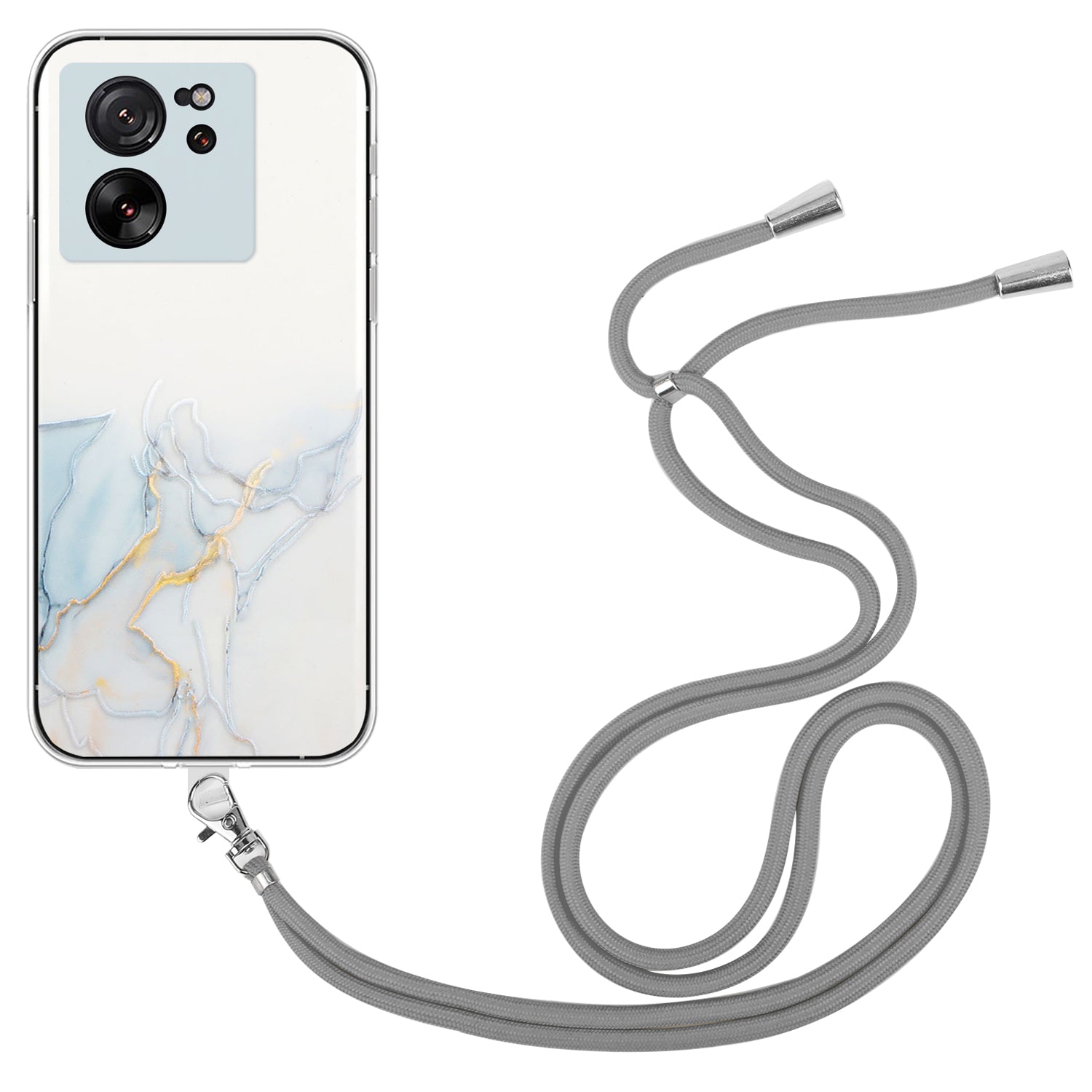 For Xiaomi Redmi K60 Ultra / 13T / 13T Pro Case Hollow Marble Pattern TPU Cell Phone Cover with Lanyard