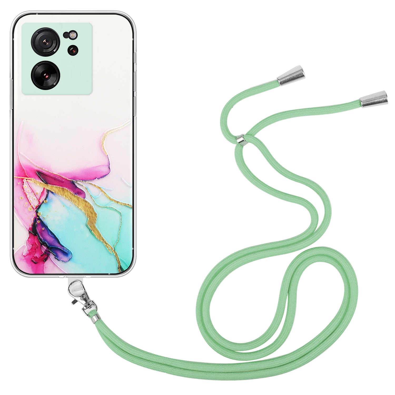 For Xiaomi Redmi K60 Ultra / 13T / 13T Pro Case Hollow Marble Pattern TPU Cell Phone Cover with Lanyard