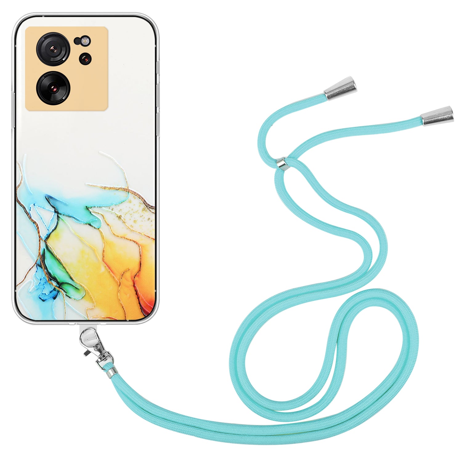 For Xiaomi Redmi K60 Ultra / 13T / 13T Pro Case Hollow Marble Pattern TPU Cell Phone Cover with Lanyard