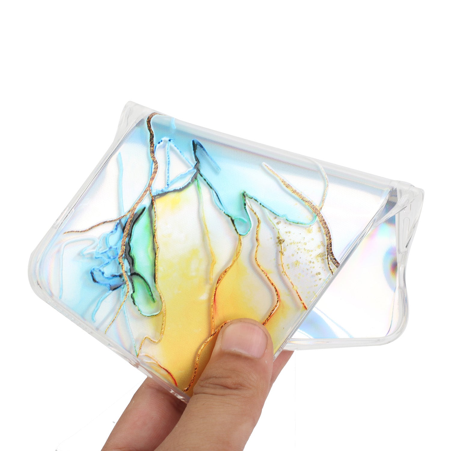 For Xiaomi Redmi Note 13 Pro 4G / Poco M6 Pro 4G Case Marble Pattern TPU Phone Cover with Colorful Laser