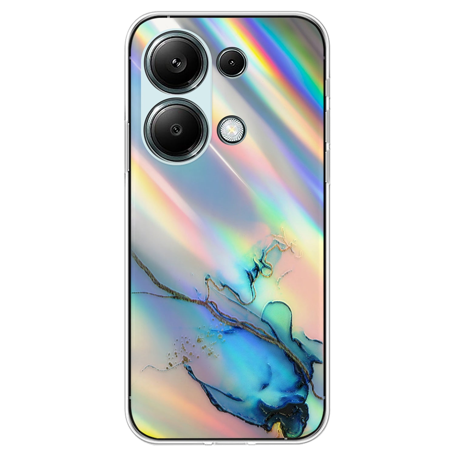 For Xiaomi Redmi Note 13 Pro 4G / Poco M6 Pro 4G Case Marble Pattern TPU Phone Cover with Colorful Laser