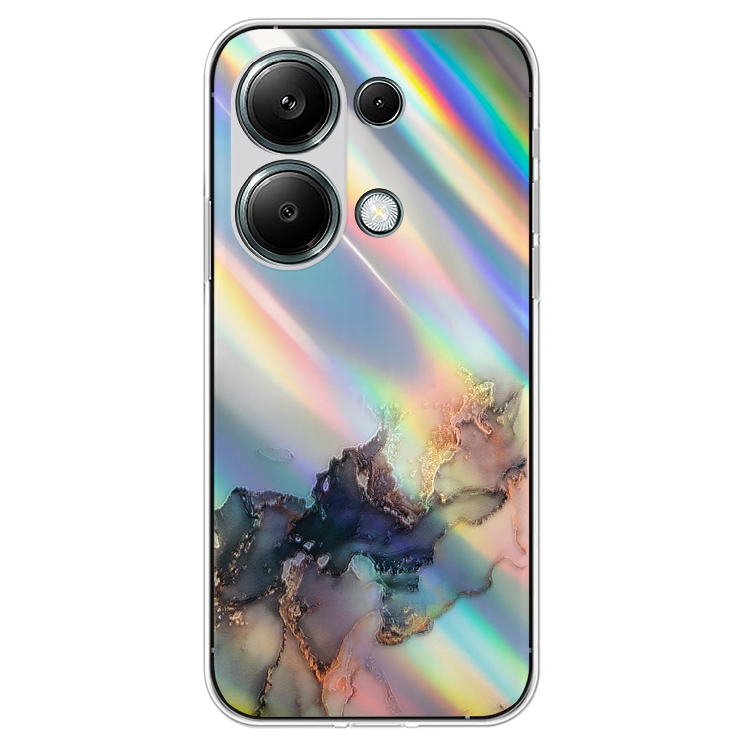 For Xiaomi Redmi Note 13 Pro 4G / Poco M6 Pro 4G Case Marble Pattern TPU Phone Cover with Colorful Laser