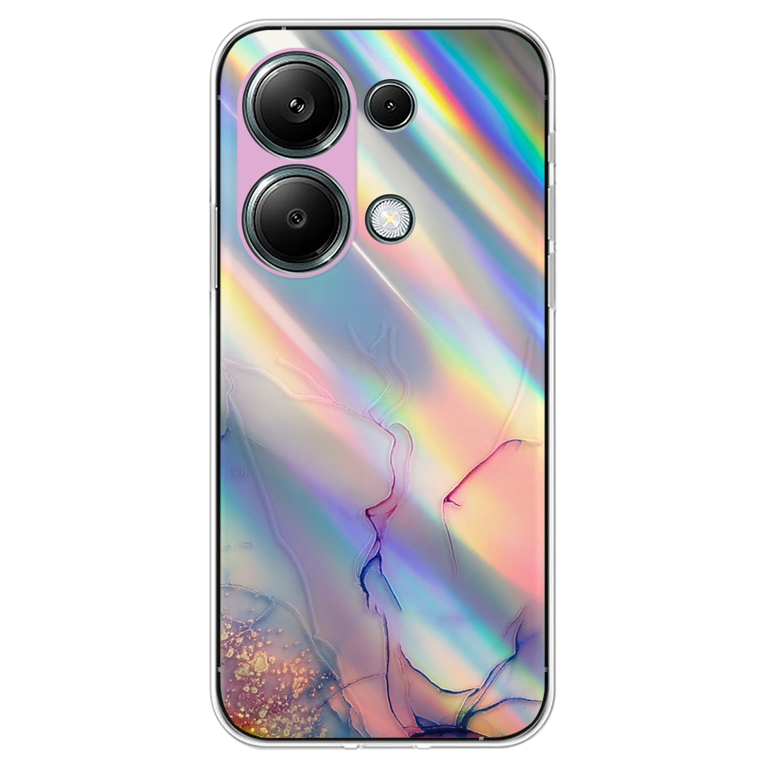 For Xiaomi Redmi Note 13 Pro 4G / Poco M6 Pro 4G Case Marble Pattern TPU Phone Cover with Colorful Laser
