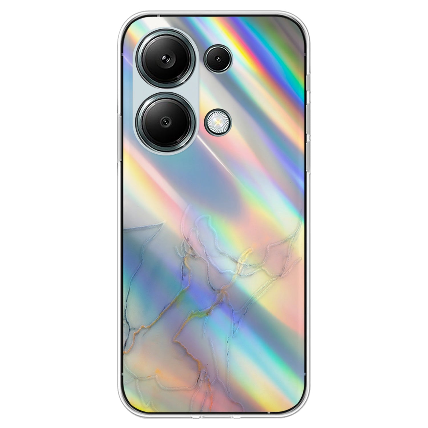For Xiaomi Redmi Note 13 Pro 4G / Poco M6 Pro 4G Case Marble Pattern TPU Phone Cover with Colorful Laser