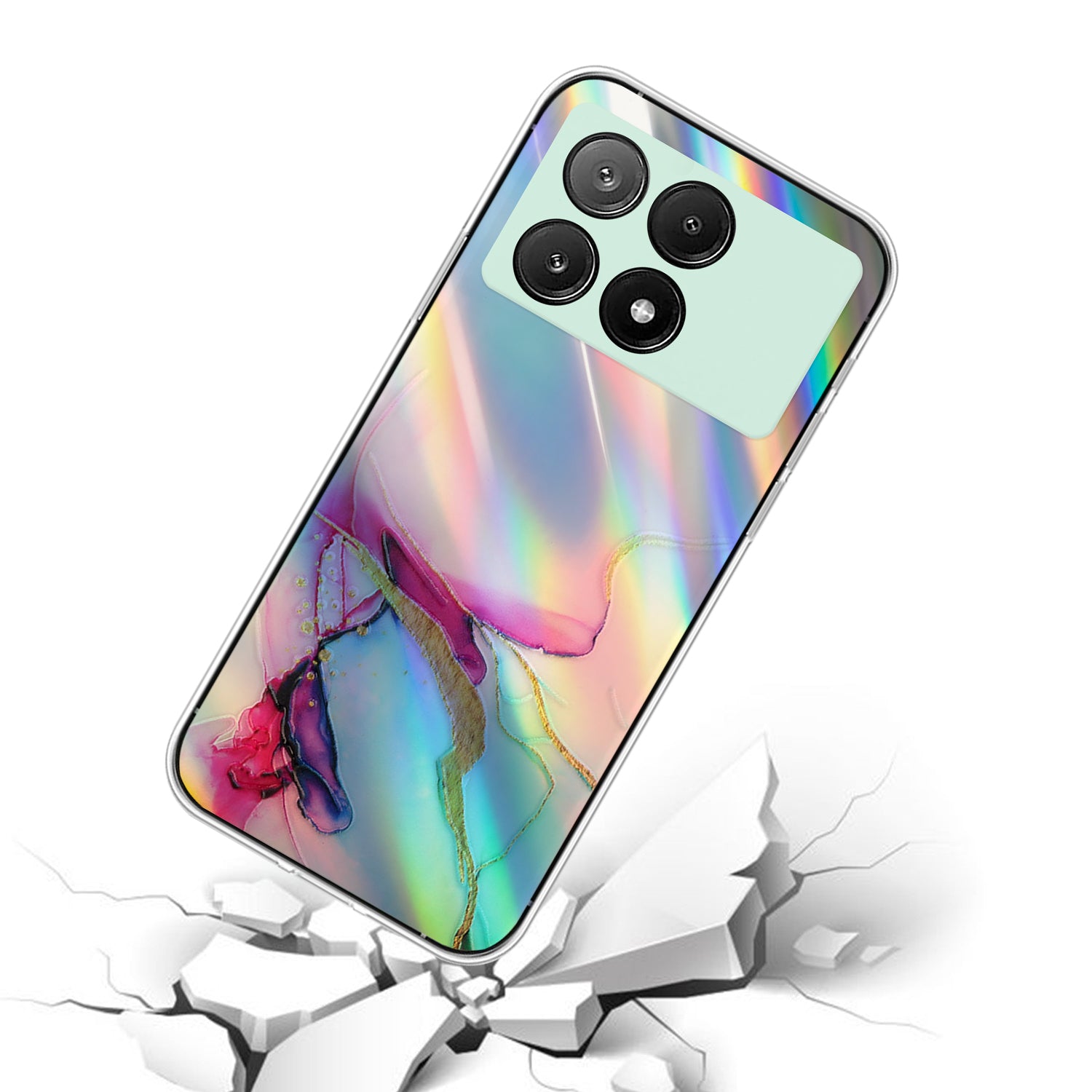 For Xiaomi Redmi K70E 5G / Poco X6 Pro 5G TPU Case Colorful Laser Marble Pattern Phone Cases