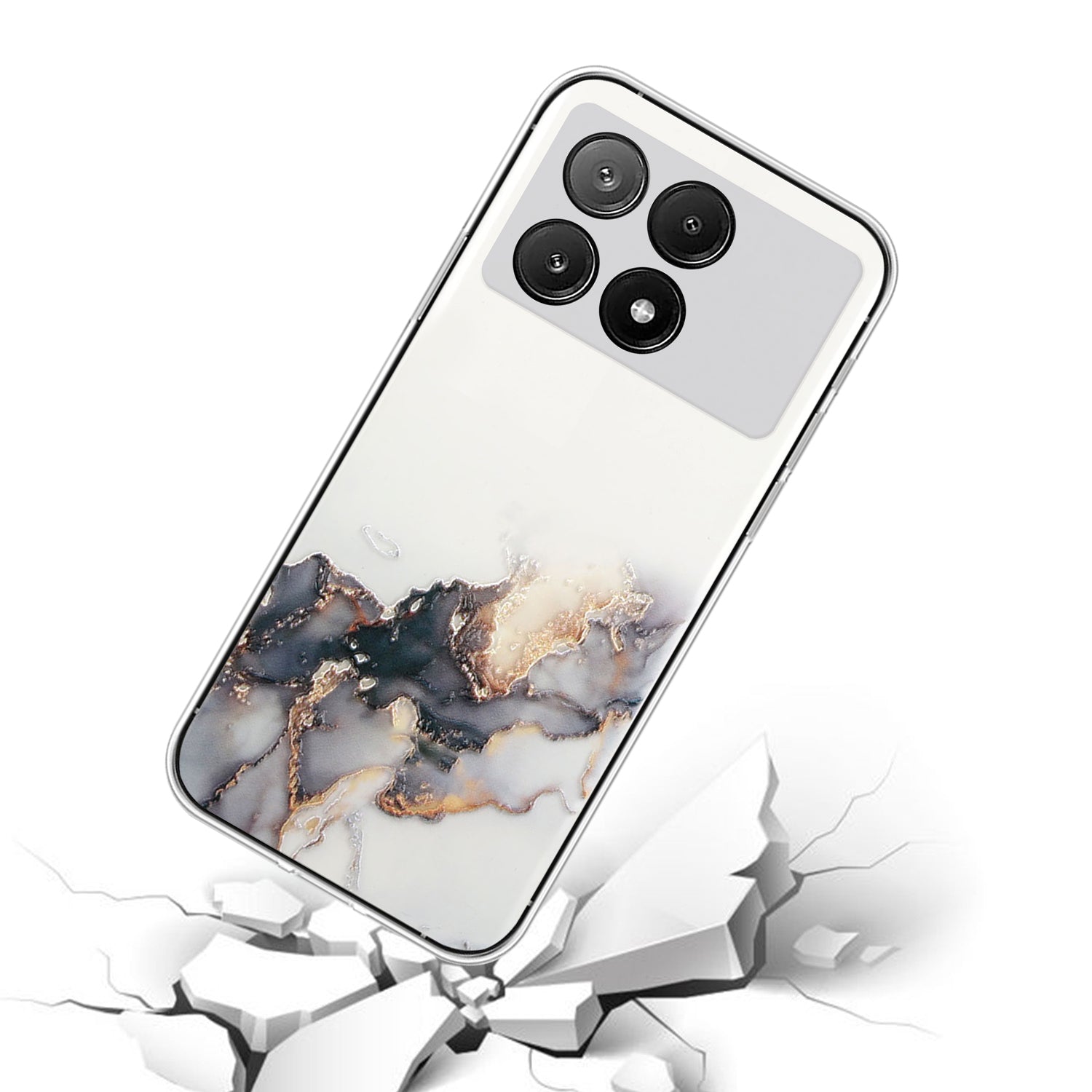 For Xiaomi Redmi K70E 5G / Poco X6 Pro 5G TPU Case Marble Pattern Embossing Shockproof Phone Cover