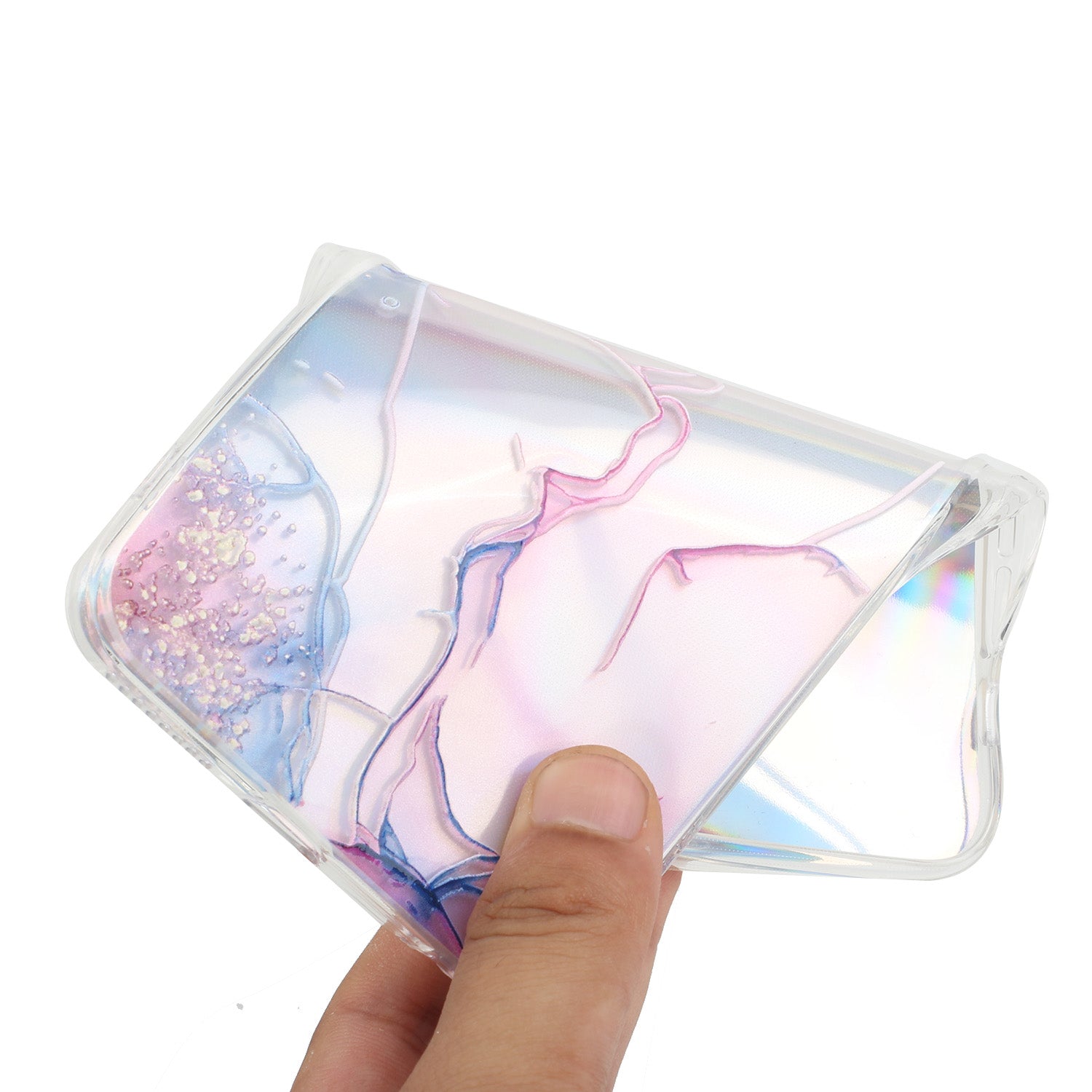 For Xiaomi Redmi A3 / Poco C61 4G TPU Case Colorful Laser Marble Pattern Anti-Drop Phone Cover