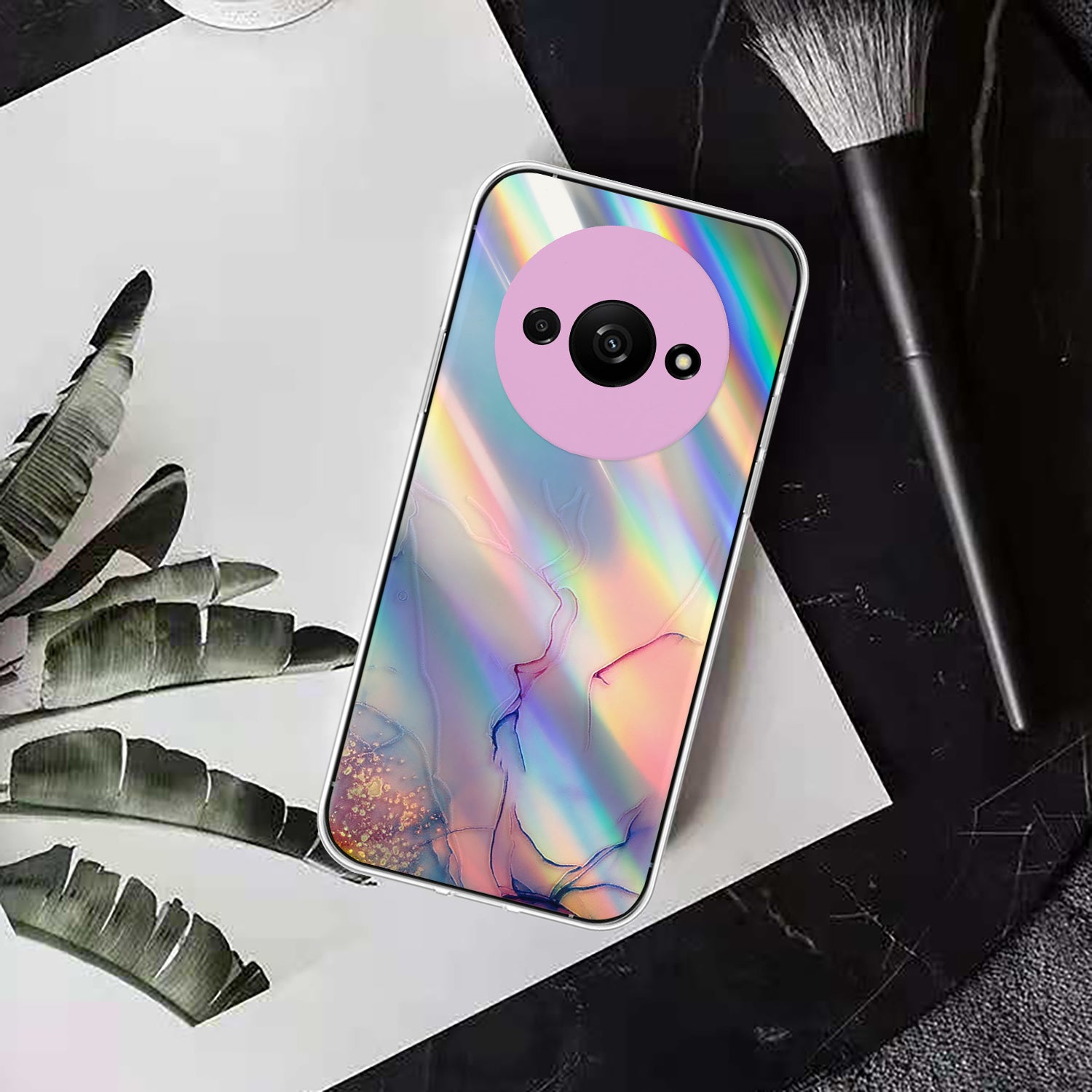 For Xiaomi Redmi A3 / Poco C61 4G TPU Case Colorful Laser Marble Pattern Anti-Drop Phone Cover