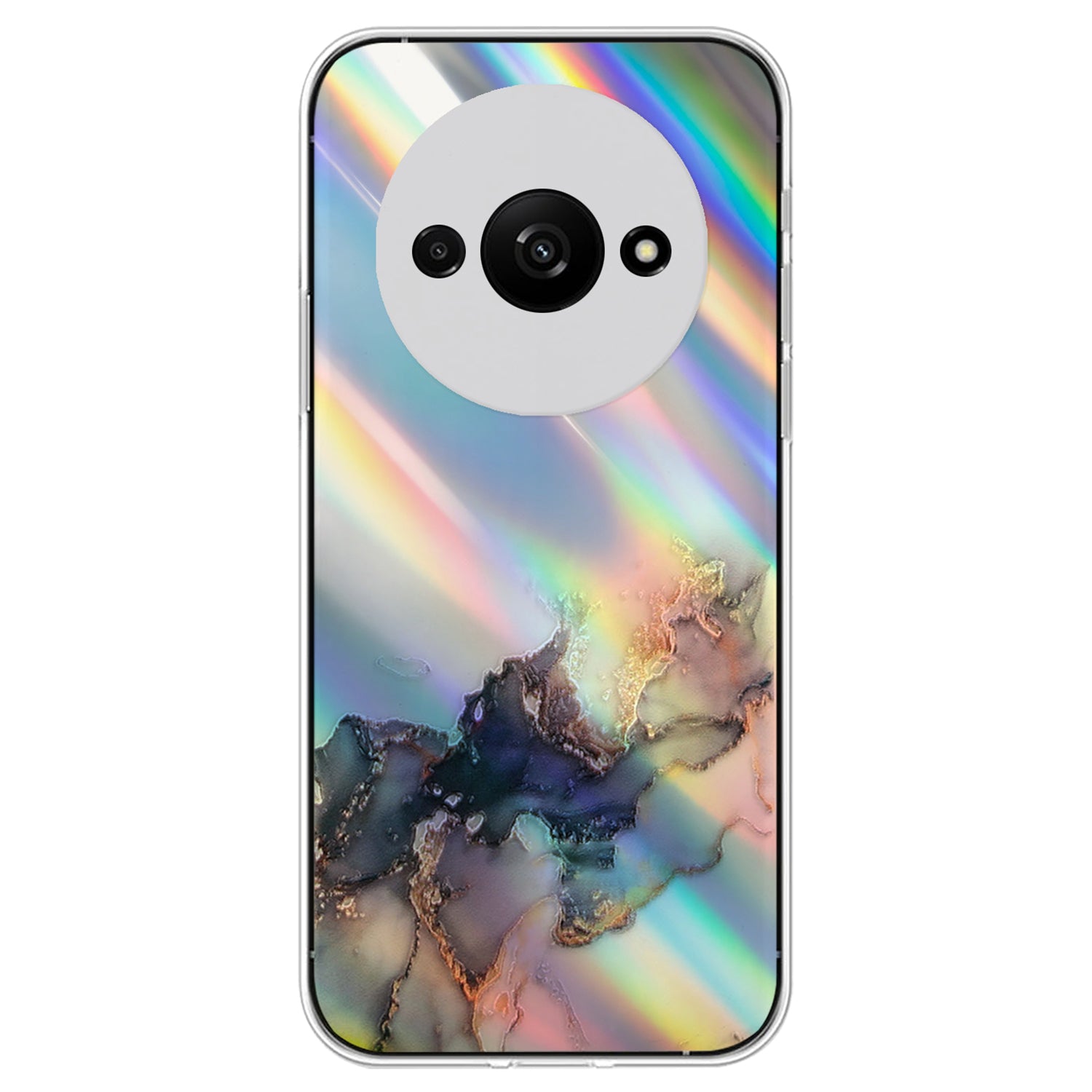 For Xiaomi Redmi A3 / Poco C61 4G TPU Case Colorful Laser Marble Pattern Anti-Drop Phone Cover