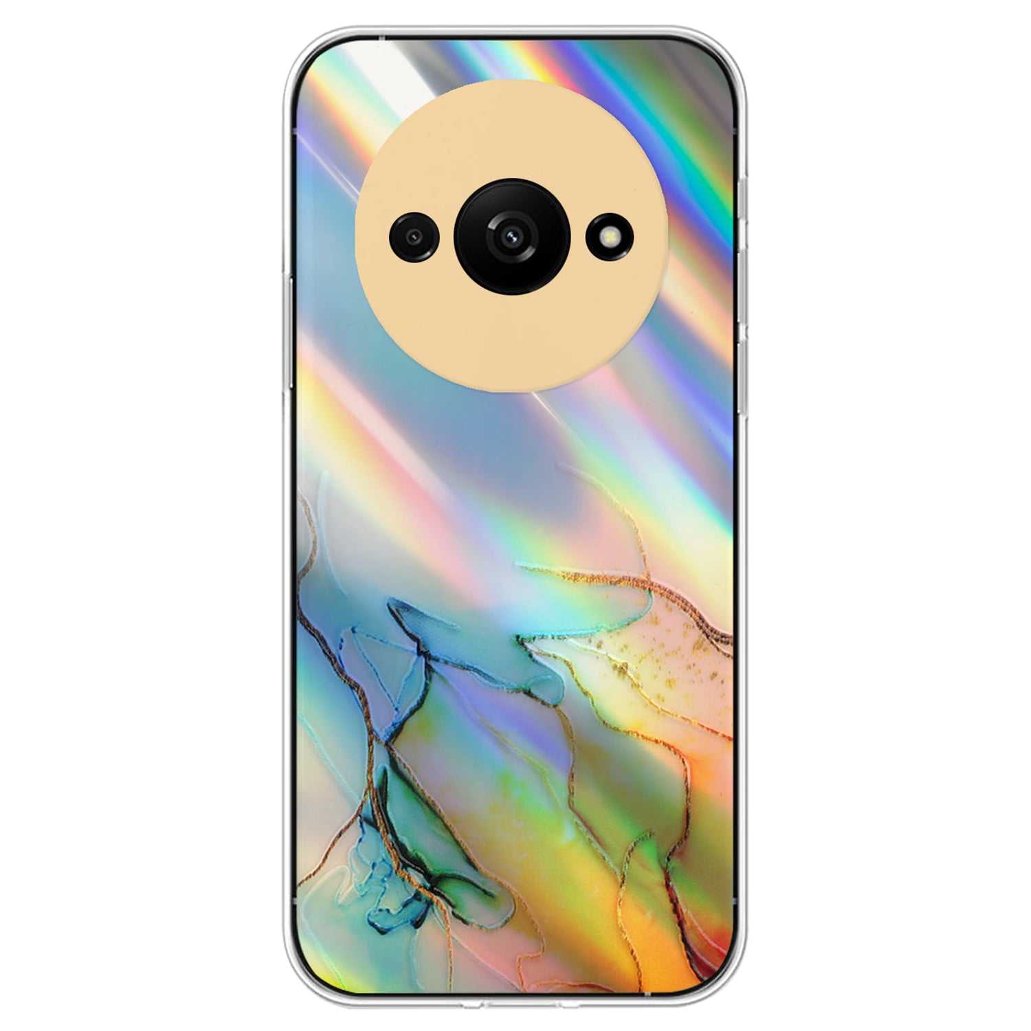 For Xiaomi Redmi A3 / Poco C61 4G TPU Case Colorful Laser Marble Pattern Anti-Drop Phone Cover