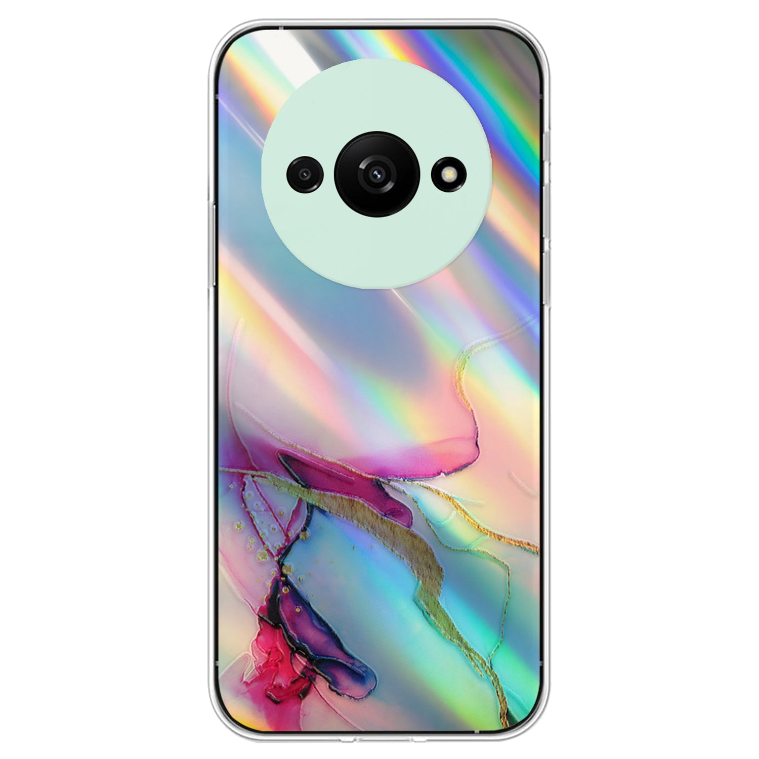 For Xiaomi Redmi A3 / Poco C61 4G TPU Case Colorful Laser Marble Pattern Anti-Drop Phone Cover