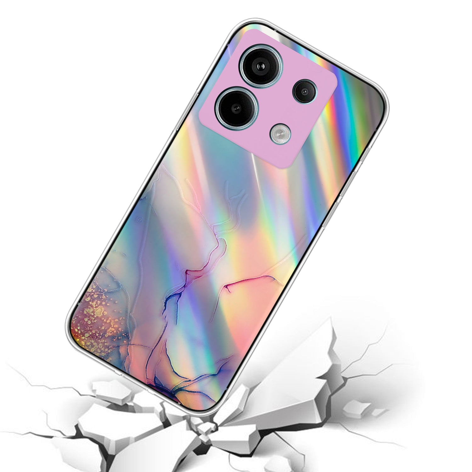 For Xiaomi Redmi Note 13 Pro 5G / Poco X6 5G TPU Case Marble Pattern Laser Cell Phone Cover